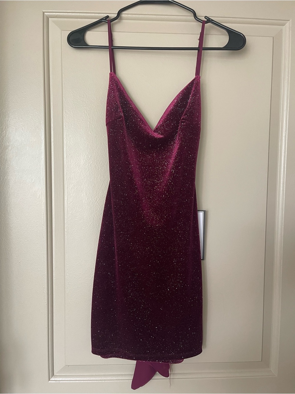 Macy's Glitter Velvet Slip Dress in Wine